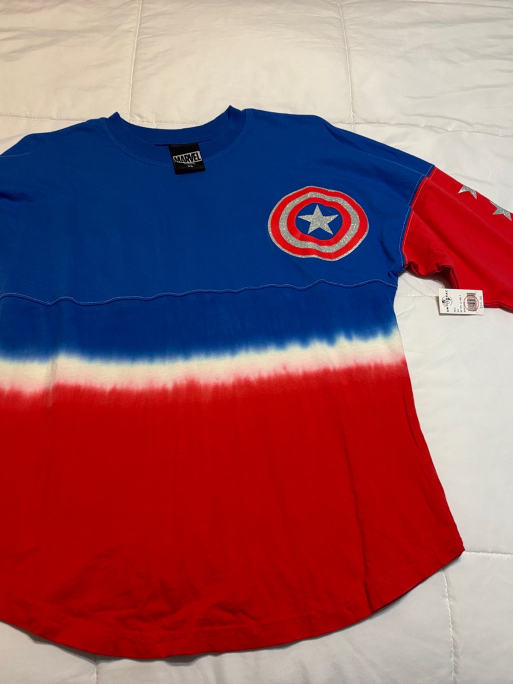 Marvel Red Blue White Captain America Long Sleeve Tee